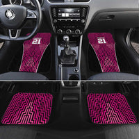 Custom Basketball New Zealand Car Mats Pink Maori Ta Moko Indigenous - Polynesian Pride