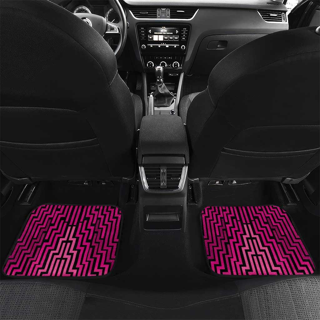 Custom Basketball New Zealand Car Mats Pink Maori Ta Moko Indigenous - Polynesian Pride