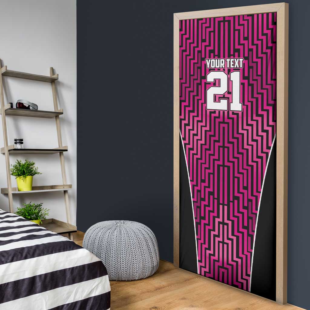 Custom Basketball New Zealand Door Cover Pink Maori Ta Moko Indigenous - Polynesian Pride