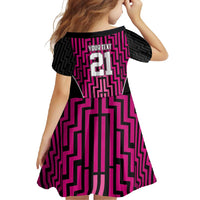 Custom Basketball New Zealand Family Matching Long Sleeve Bodycon Dress and Hawaiian Shirt Pink Maori Ta Moko Indigenous - Polynesian Pride