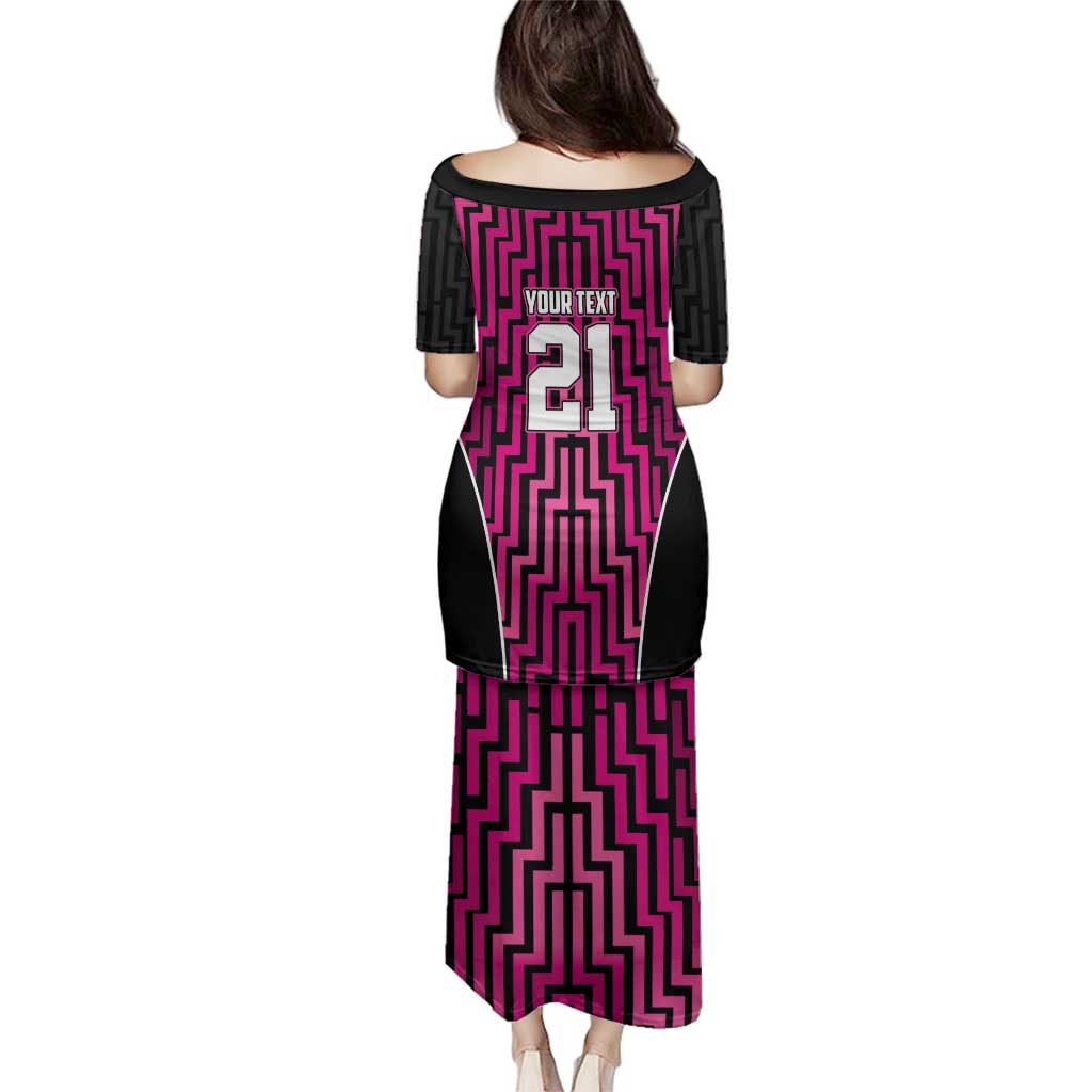 Custom Basketball New Zealand Family Matching Puletasi and Hawaiian Shirt Pink Maori Ta Moko Indigenous - Polynesian Pride