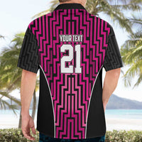 Custom Basketball New Zealand Hawaiian Shirt Pink Maori Ta Moko Indigenous - Polynesian Pride