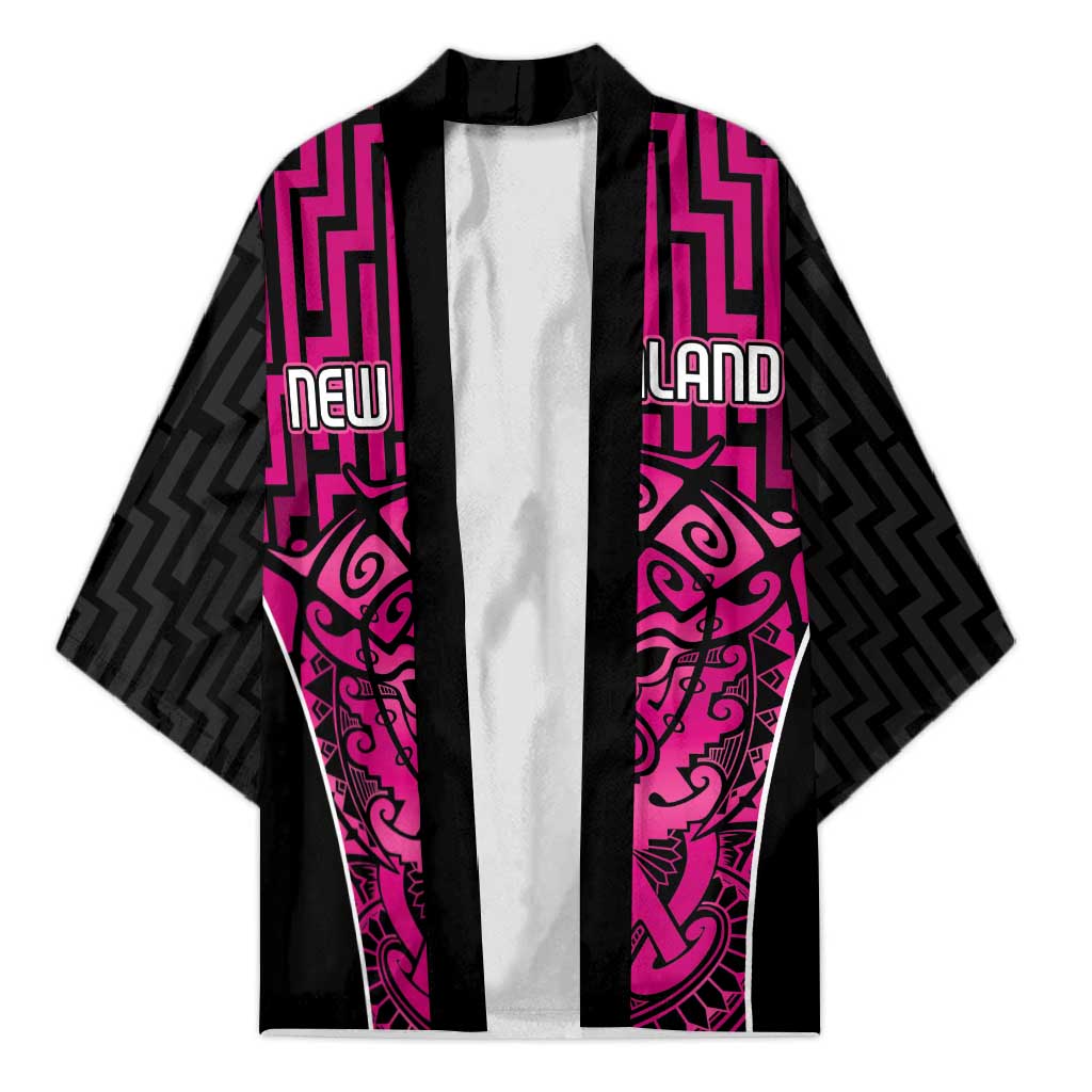 Custom Basketball New Zealand Kimono Pink Maori Ta Moko Indigenous - Polynesian Pride