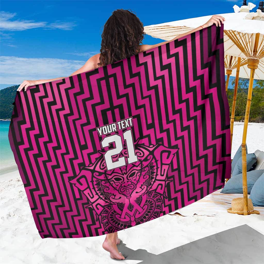 Custom Basketball New Zealand Sarong Pink Maori Ta Moko Indigenous - Polynesian Pride