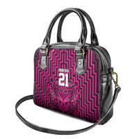 Custom Basketball New Zealand Shoulder Handbag Pink Maori Ta Moko Indigenous - Polynesian Pride
