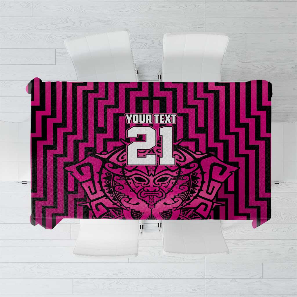 Custom Basketball New Zealand Tablecloth Pink Maori Ta Moko Indigenous LT9 Pink - Polynesian Pride