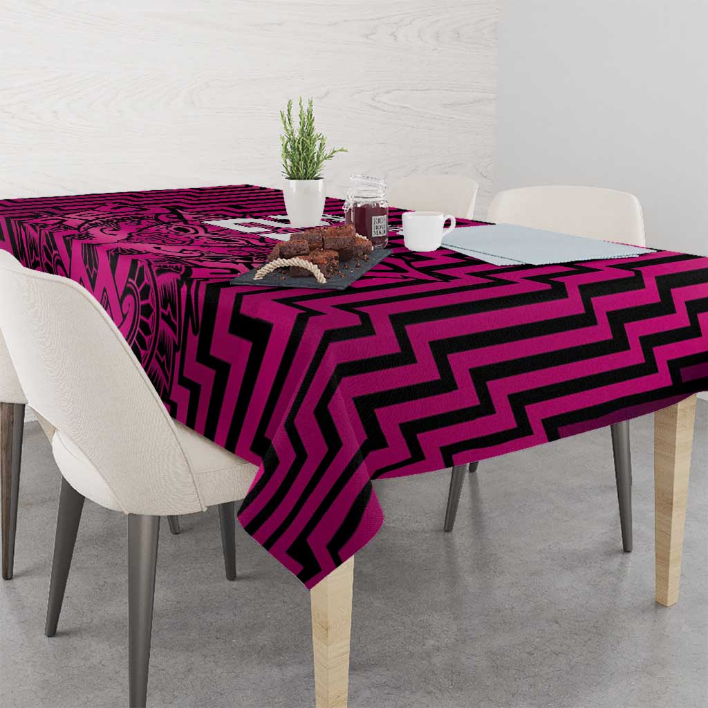 Custom Basketball New Zealand Tablecloth Pink Maori Ta Moko Indigenous LT9 - Polynesian Pride