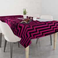 Custom Basketball New Zealand Tablecloth Pink Maori Ta Moko Indigenous LT9 - Polynesian Pride