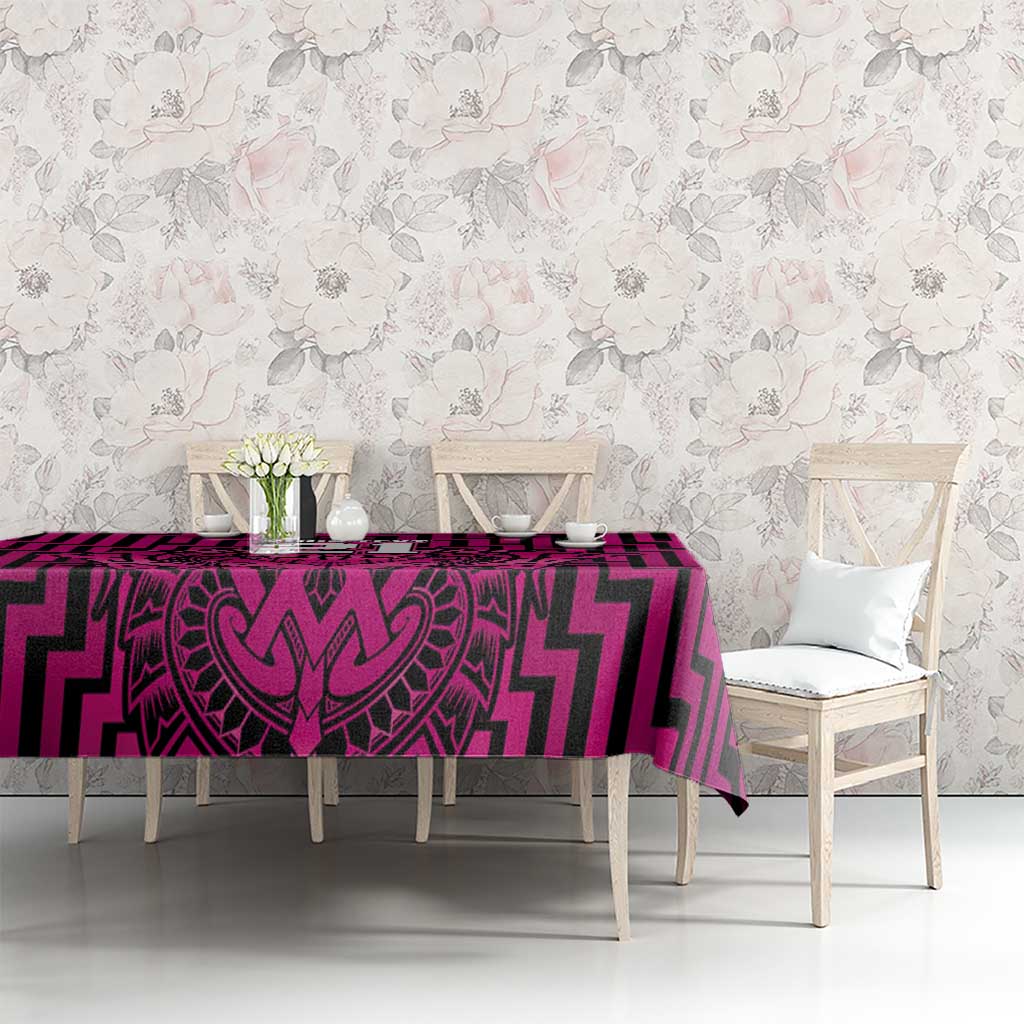 Custom Basketball New Zealand Tablecloth Pink Maori Ta Moko Indigenous LT9 - Polynesian Pride