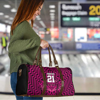 Custom Basketball New Zealand Travel Bag Pink Maori Ta Moko Indigenous - Polynesian Pride
