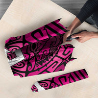 Custom Basketball New Zealand Umbrella Pink Maori Ta Moko Indigenous - Polynesian Pride