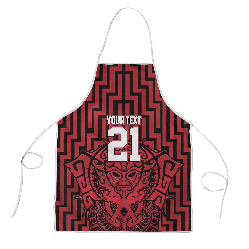 Custom Basketball New Zealand Apron Red Maori Ta Moko Indigenous - Polynesian Pride