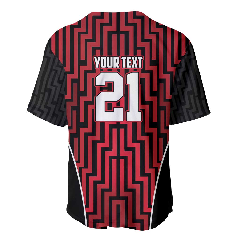 Custom Basketball New Zealand Baseball Jersey Red Maori Ta Moko Indigenous - Polynesian Pride