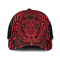 Basketball New Zealand Baseball Net Cap Red Maori Ta Moko Indigenous - Polynesian Pride