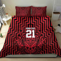 Custom Basketball New Zealand Bedding Set Red Maori Ta Moko Indigenous - Polynesian Pride