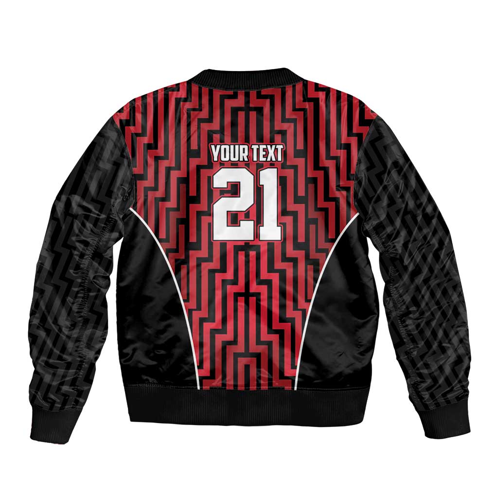 Custom Basketball New Zealand Bomber Jacket Red Maori Ta Moko Indigenous - Polynesian Pride
