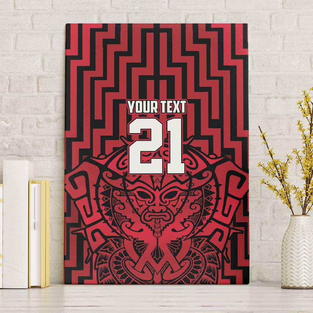 Custom Basketball New Zealand Canvas Wall Art Red Maori Ta Moko Indigenous LT9 Without Frame Red - Polynesian Pride