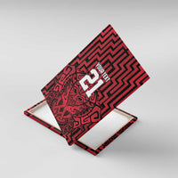 Custom Basketball New Zealand Canvas Wall Art Red Maori Ta Moko Indigenous LT9 With Frame Red - Polynesian Pride