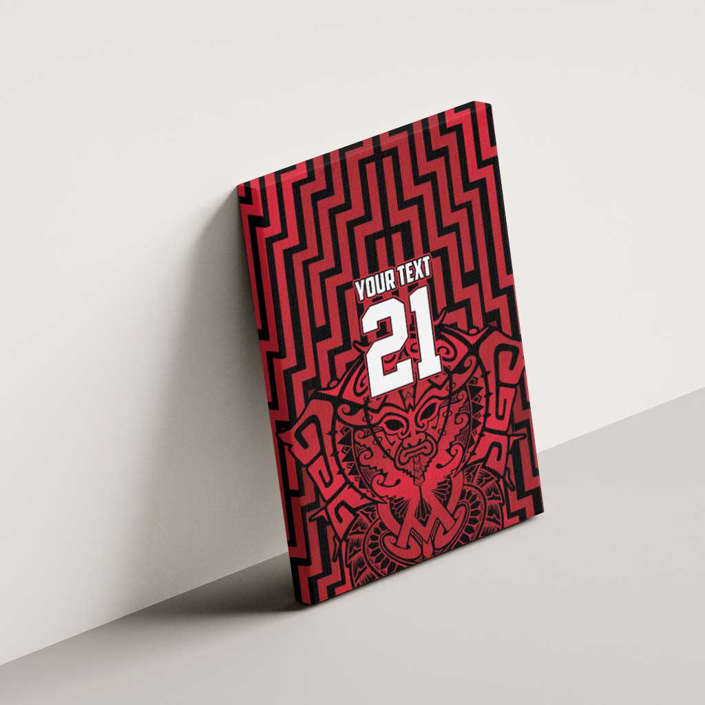 Custom Basketball New Zealand Canvas Wall Art Red Maori Ta Moko Indigenous LT9 - Polynesian Pride