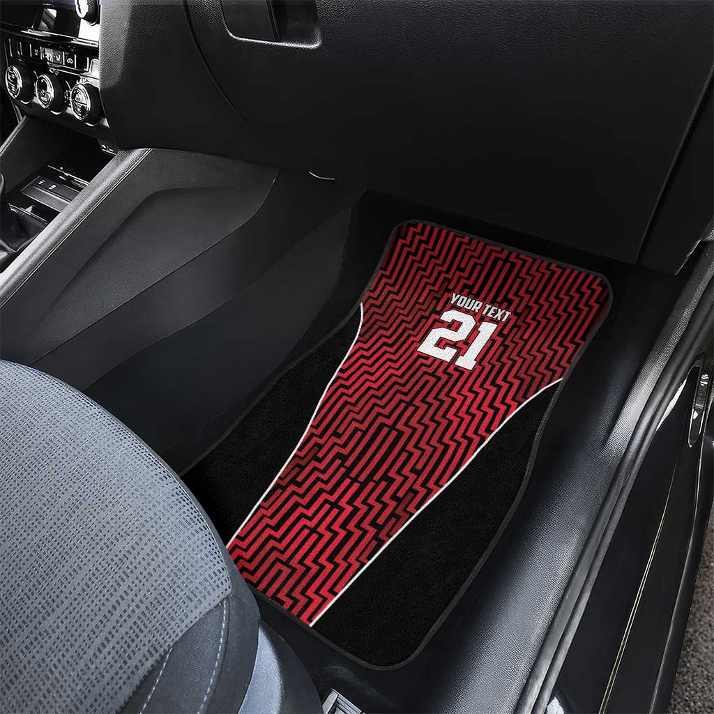 Custom Basketball New Zealand Car Mats Red Maori Ta Moko Indigenous - Polynesian Pride