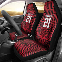 Custom Basketball New Zealand Car Seat Cover Red Maori Ta Moko Indigenous - Polynesian Pride