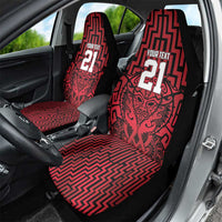 Custom Basketball New Zealand Car Seat Cover Red Maori Ta Moko Indigenous - Polynesian Pride