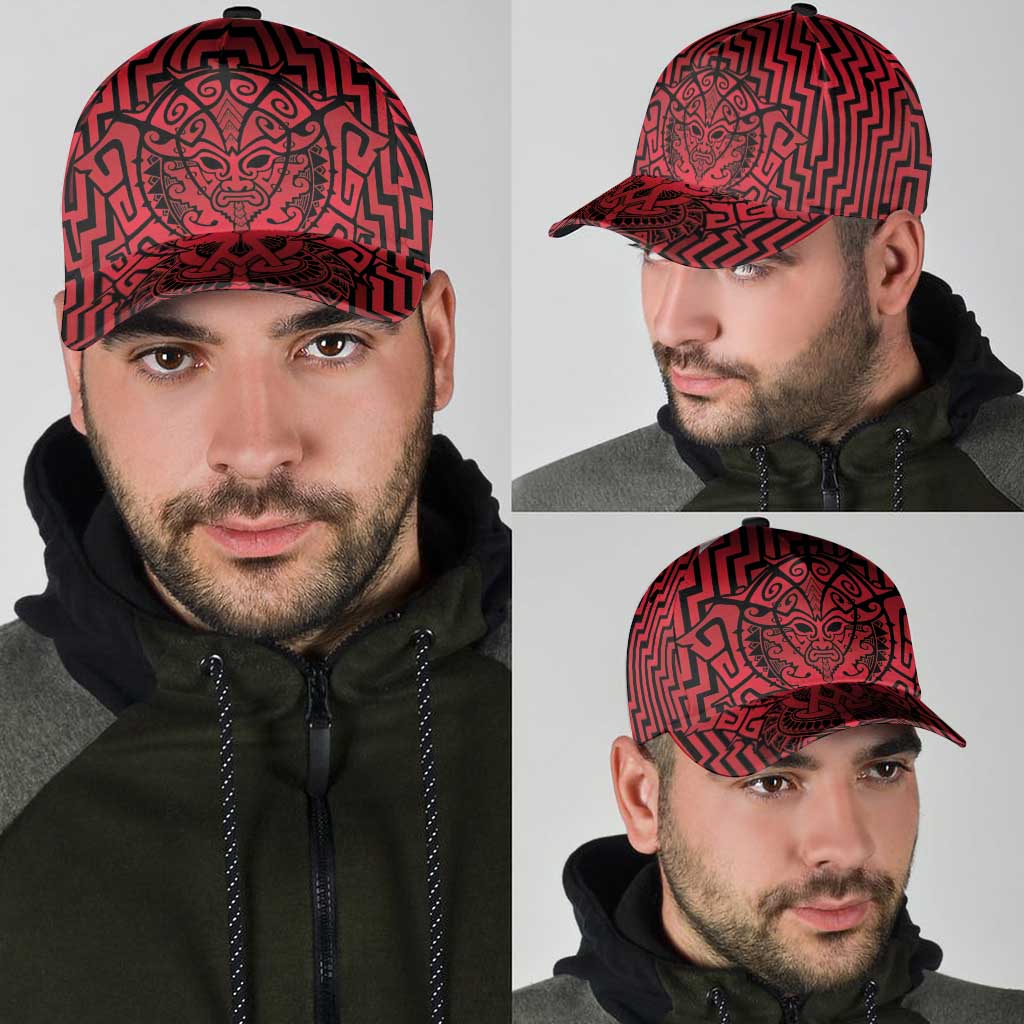 Basketball New Zealand Classic Cap Red Maori Ta Moko Indigenous - Polynesian Pride