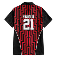 Custom Basketball New Zealand Family Matching Short Sleeve Bodycon Dress and Hawaiian Shirt Red Maori Ta Moko Indigenous - Polynesian Pride