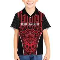 Custom Basketball New Zealand Hawaiian Shirt Red Maori Ta Moko Indigenous - Polynesian Pride