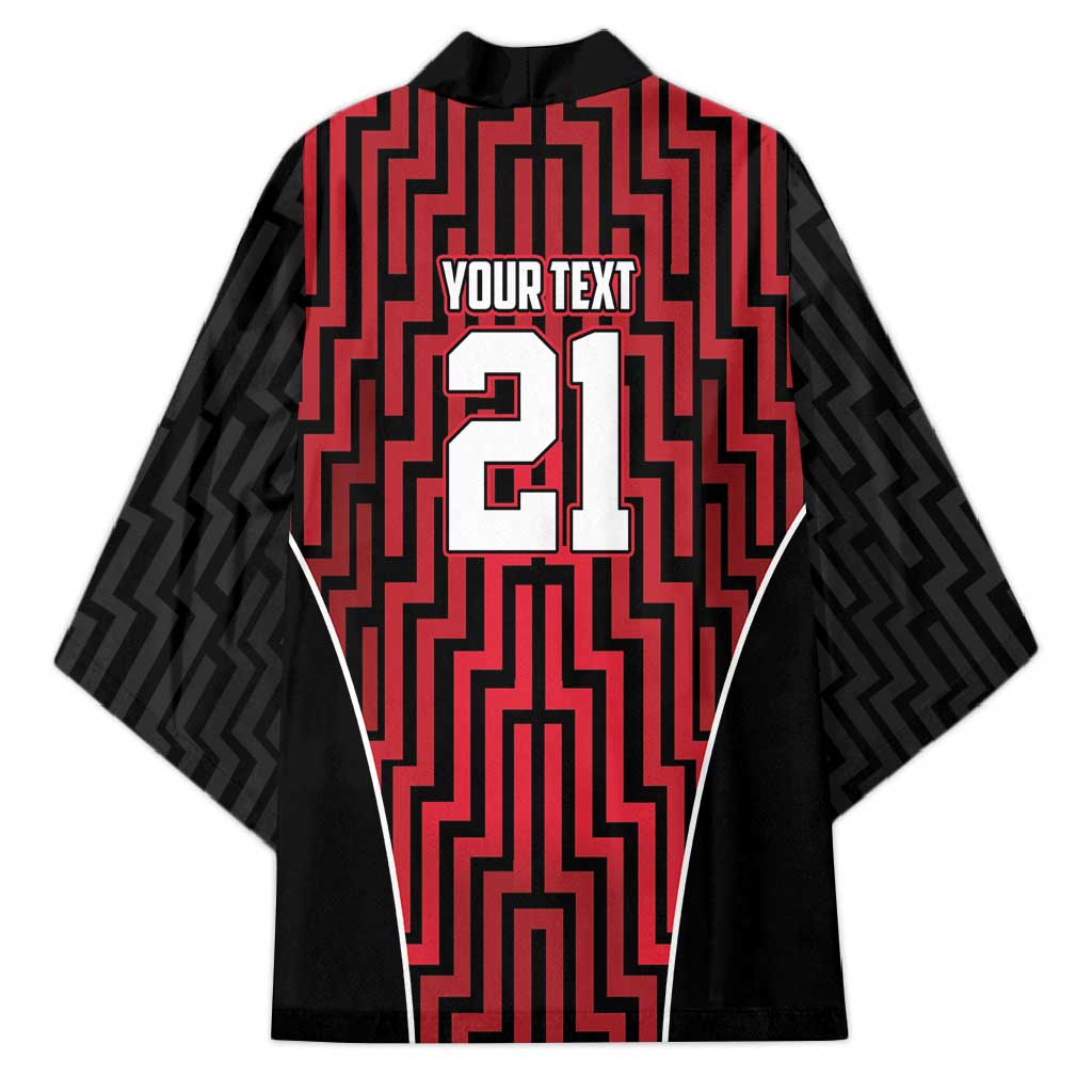 Custom Basketball New Zealand Kimono Red Maori Ta Moko Indigenous - Polynesian Pride