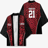 Custom Basketball New Zealand Kimono Red Maori Ta Moko Indigenous - Polynesian Pride