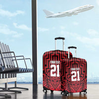 Custom Basketball New Zealand Luggage Cover Red Maori Ta Moko Indigenous - Polynesian Pride