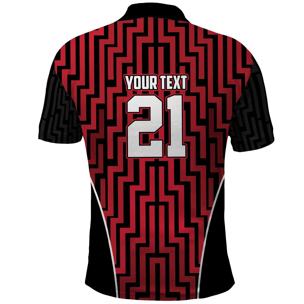 Custom Basketball New Zealand Polo Shirt Red Maori Ta Moko Indigenous - Polynesian Pride