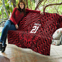 Custom Basketball New Zealand Quilt Red Maori Ta Moko Indigenous - Polynesian Pride