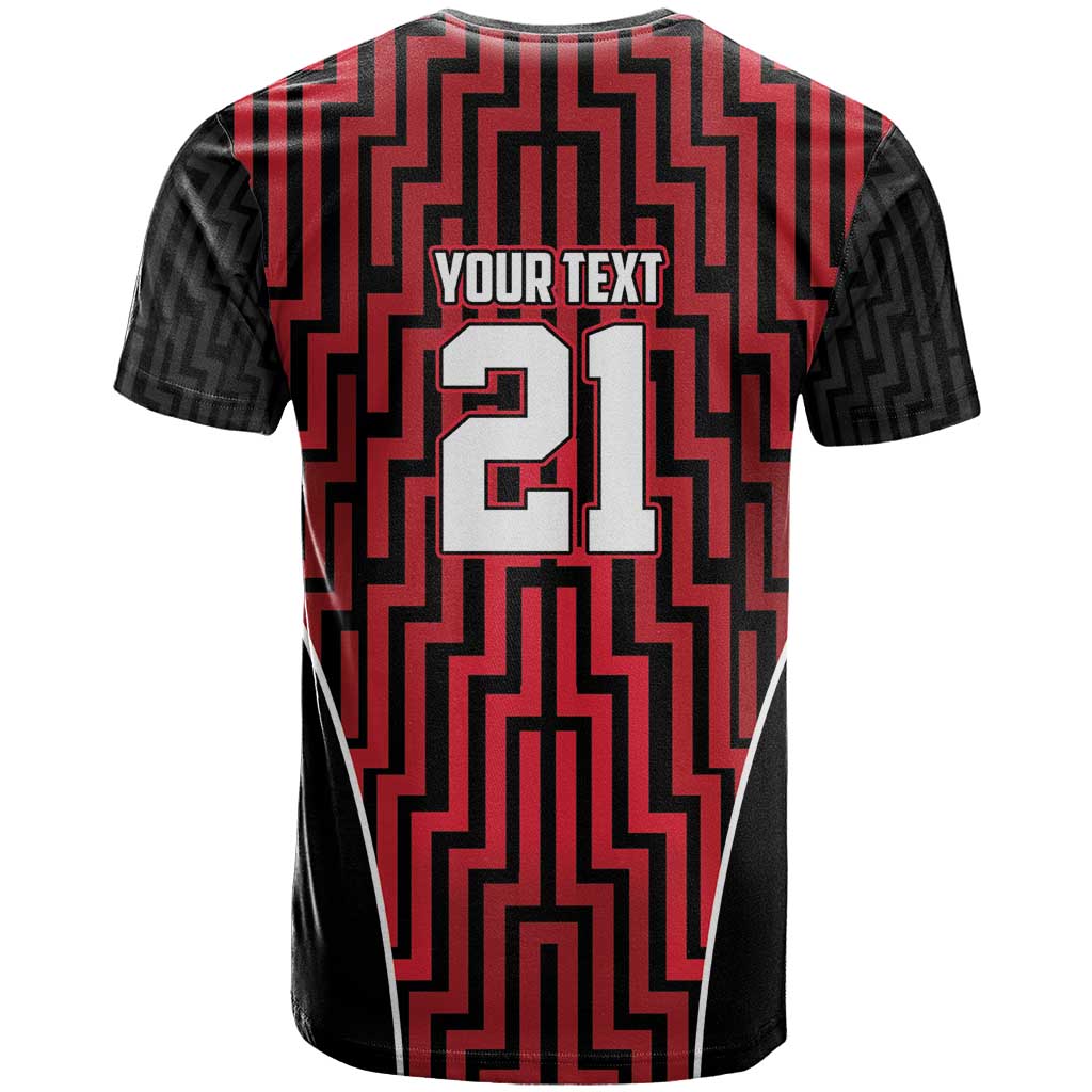Custom Basketball New Zealand T Shirt Red Maori Ta Moko Indigenous - Polynesian Pride