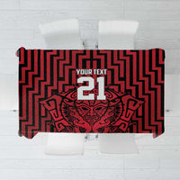 Custom Basketball New Zealand Tablecloth Red Maori Ta Moko Indigenous LT9 Red - Polynesian Pride