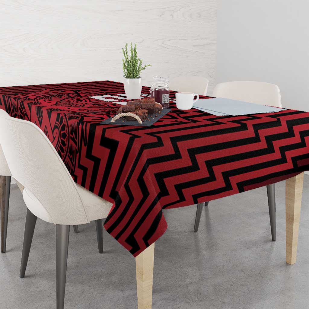 Custom Basketball New Zealand Tablecloth Red Maori Ta Moko Indigenous LT9 - Polynesian Pride