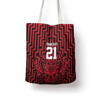 Custom Basketball New Zealand Tote Bag Red Maori Ta Moko Indigenous LT9 - Polynesian Pride