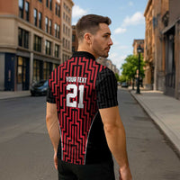 Custom Basketball New Zealand Zipper Polo Shirt Red Maori Ta Moko Indigenous - Polynesian Pride