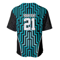 Custom Basketball New Zealand Baseball Jersey Teal Maori Ta Moko Indigenous - Polynesian Pride