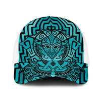 Basketball New Zealand Baseball Net Cap Teal Maori Ta Moko Indigenous - Polynesian Pride