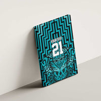 Custom Basketball New Zealand Canvas Wall Art Teal Maori Ta Moko Indigenous - Polynesian Pride