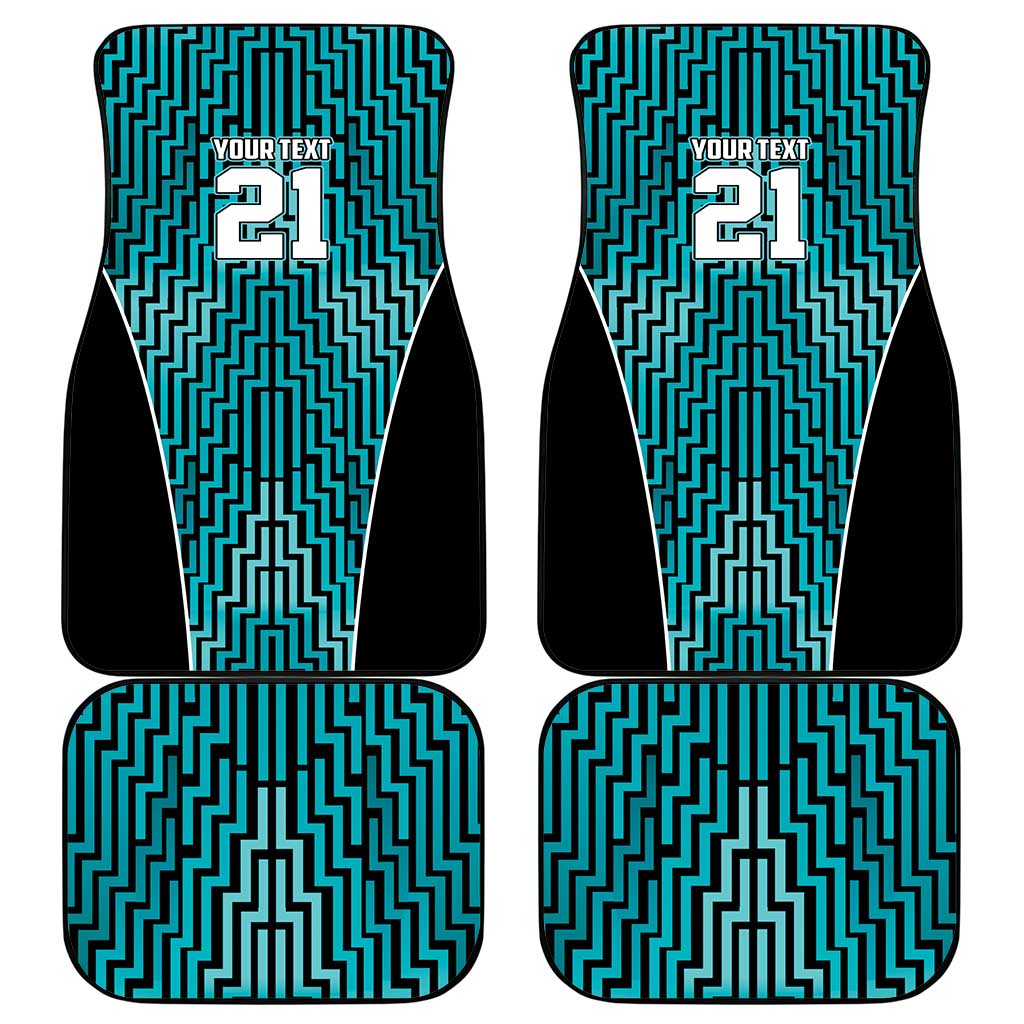 Custom Basketball New Zealand Car Mats Teal Maori Ta Moko Indigenous - Polynesian Pride