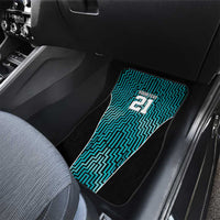 Custom Basketball New Zealand Car Mats Teal Maori Ta Moko Indigenous - Polynesian Pride