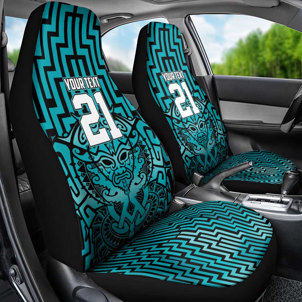 Custom Basketball New Zealand Car Seat Cover Teal Maori Ta Moko Indigenous - Polynesian Pride
