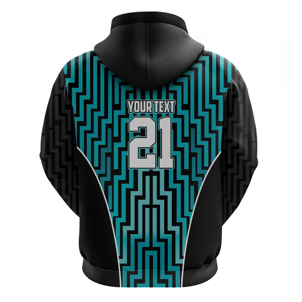 Custom Basketball New Zealand Hoodie Teal Maori Ta Moko Indigenous - Polynesian Pride