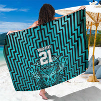 Custom Basketball New Zealand Sarong Teal Maori Ta Moko Indigenous - Polynesian Pride