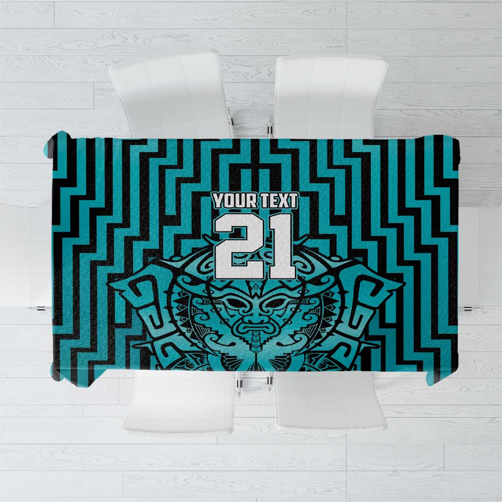 Custom Basketball New Zealand Tablecloth Teal Maori Ta Moko Indigenous LT9 Teal - Polynesian Pride