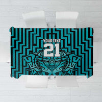 Custom Basketball New Zealand Tablecloth Teal Maori Ta Moko Indigenous LT9 Teal - Polynesian Pride