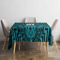 Custom Basketball New Zealand Tablecloth Teal Maori Ta Moko Indigenous LT9 - Polynesian Pride